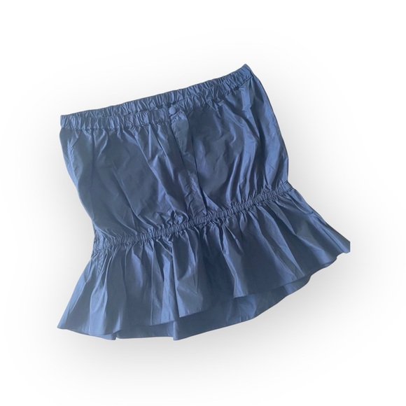 new 7 for All Mankind® ㋛ Shiny Taffeta Strapless Peplum Top  ㋛ Midnight Navy ㋛ L - Picture 4 of 16